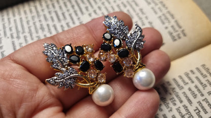 BLACK & ZIRCON EARRINGS