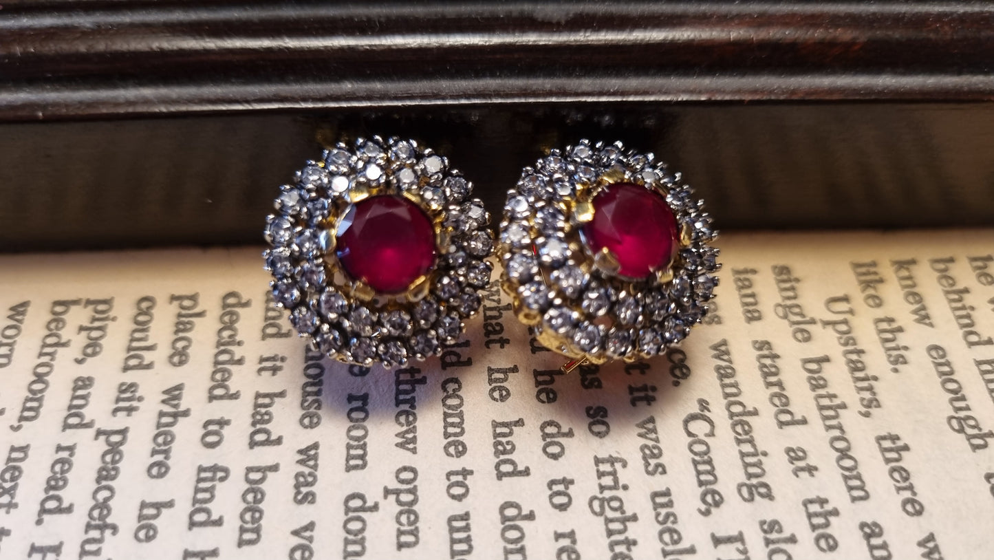 RED ZIRCON EARRINGS