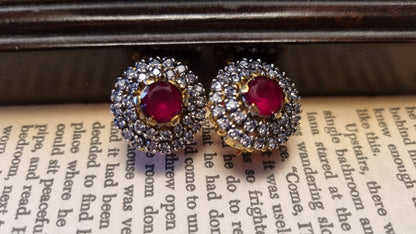 RED ZIRCON EARRINGS