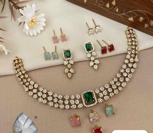 CHANGEABLE EARRINGS & NECKLACE SET